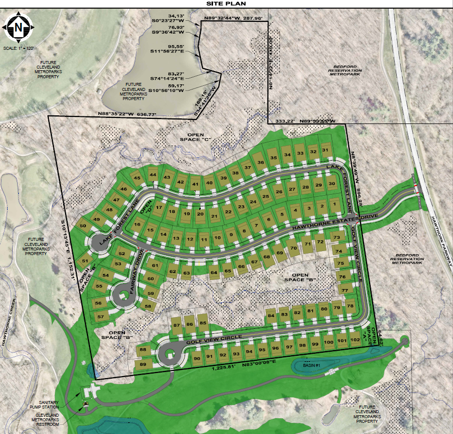Site plan of Hawthorne Golf Estates